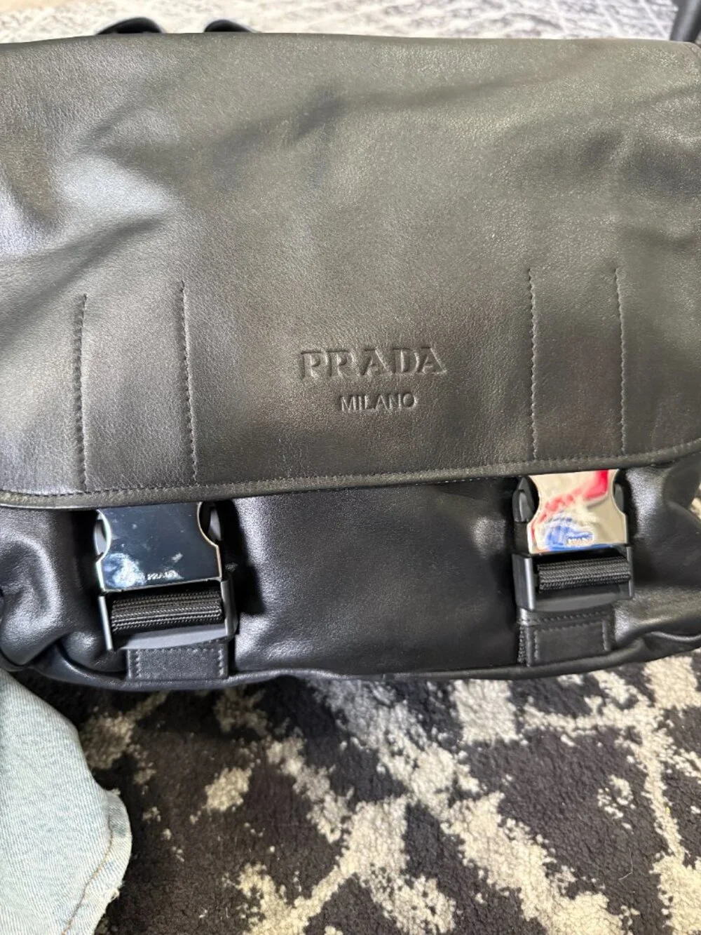 Prada Leather Briefcase Work Bag